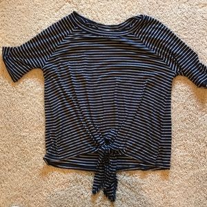 Promesa Navy Striped Short Sleeve Shirt